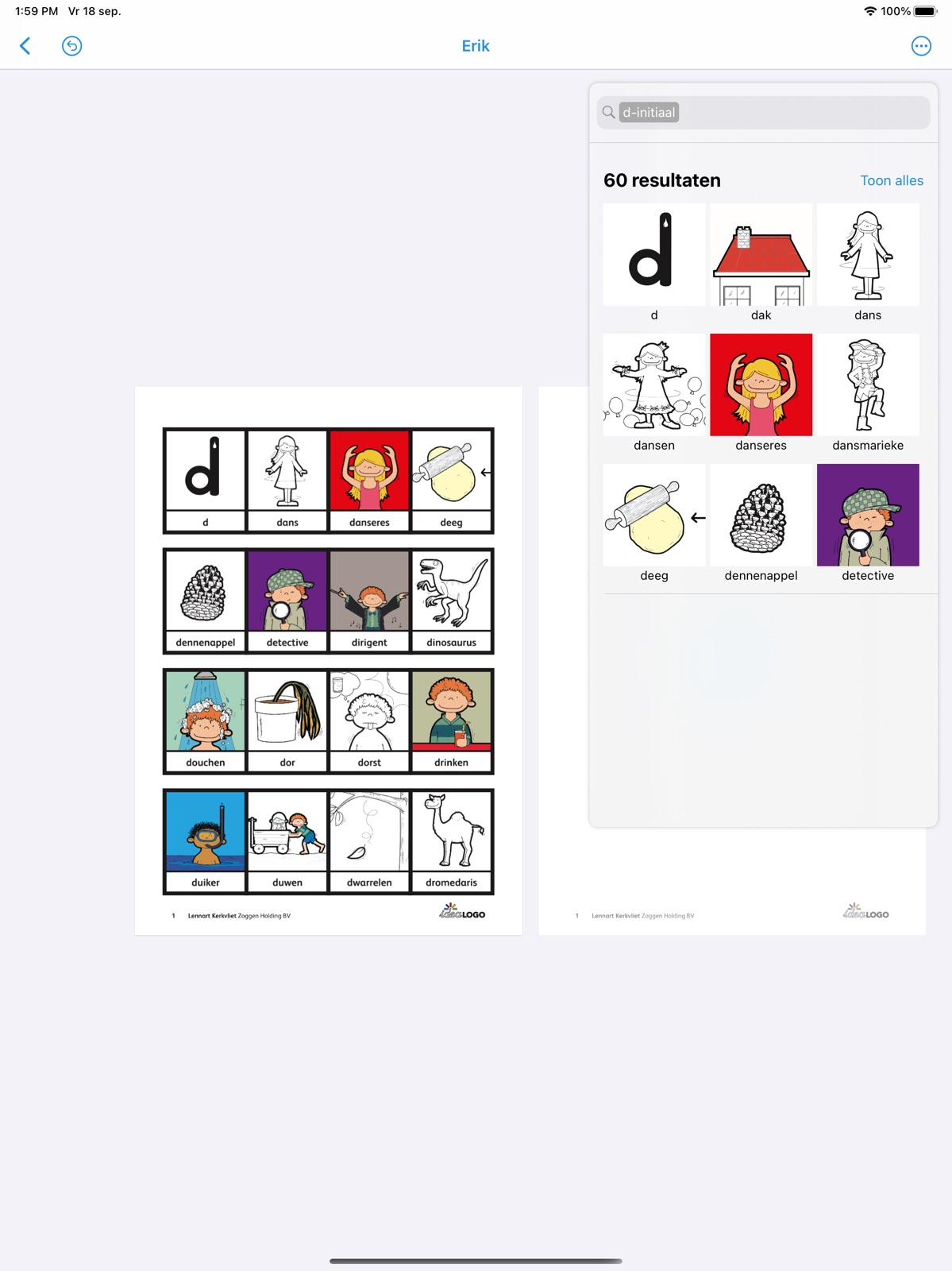 Werkblad in Idealogo Studio